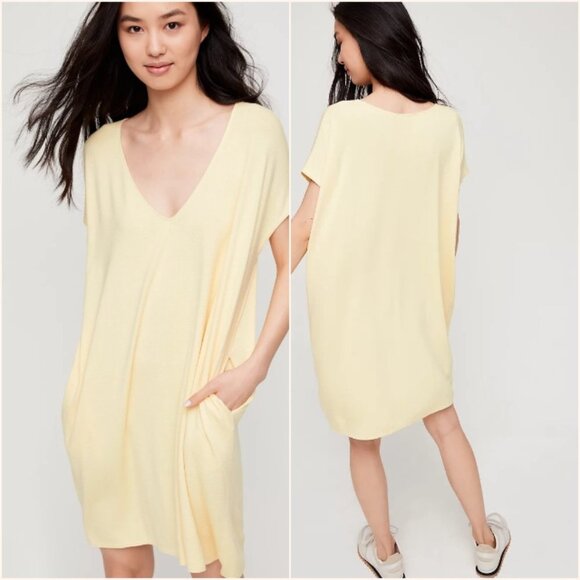 Wilfred Dresses & Skirts - Wilfred Free Marcoux Jersey Knit T-Shirt‎ Dress Pale Yellow Small